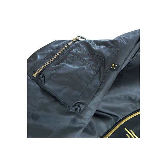 Vintage MA-1 Rothco Ultra Force Jacket Large Black Army Flyer Patches Bomber - Picture 8 of 13